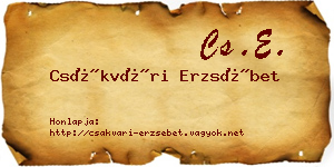 Csákvári Erzsébet névjegykártya