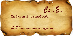 Csákvári Erzsébet névjegykártya
