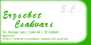 erzsebet csakvari business card