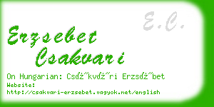 erzsebet csakvari business card